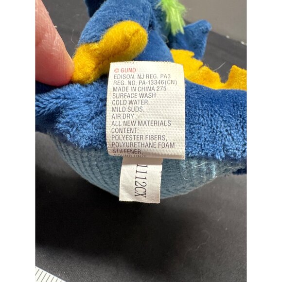 Gund Ninjas Dragons Ka Pow Blue & Yellow Plush Toy Fluffy Green Accents  Nonwork - Picture 4 of 6
